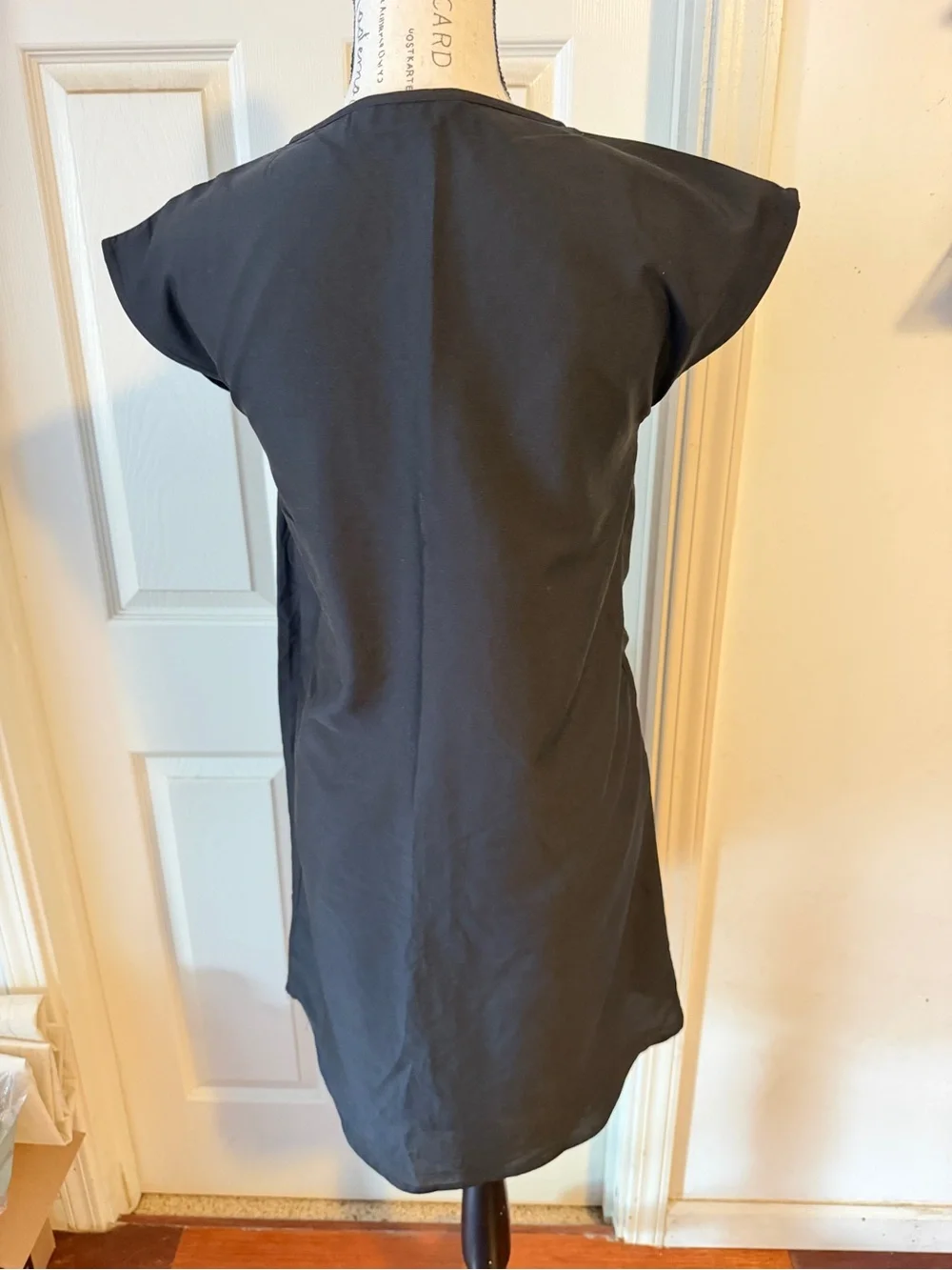 Anthropologie Black Mini Dress with Multicolor Beaded Embellishment
